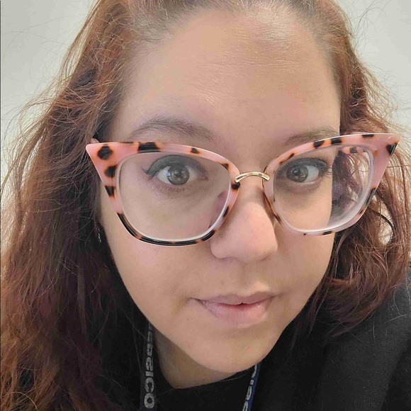 Pink blush rose leopard cat eye plastic eyeglasses frames brown new - Picture 11 of 14